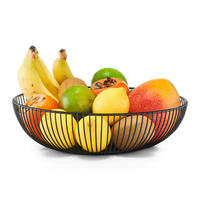 Zeller Obstkorb schwarz Metall B/H/L: ca. 28x9x28 cm Obstkorb - schwarz (28,00/28,00/9,00cm) - Zeller