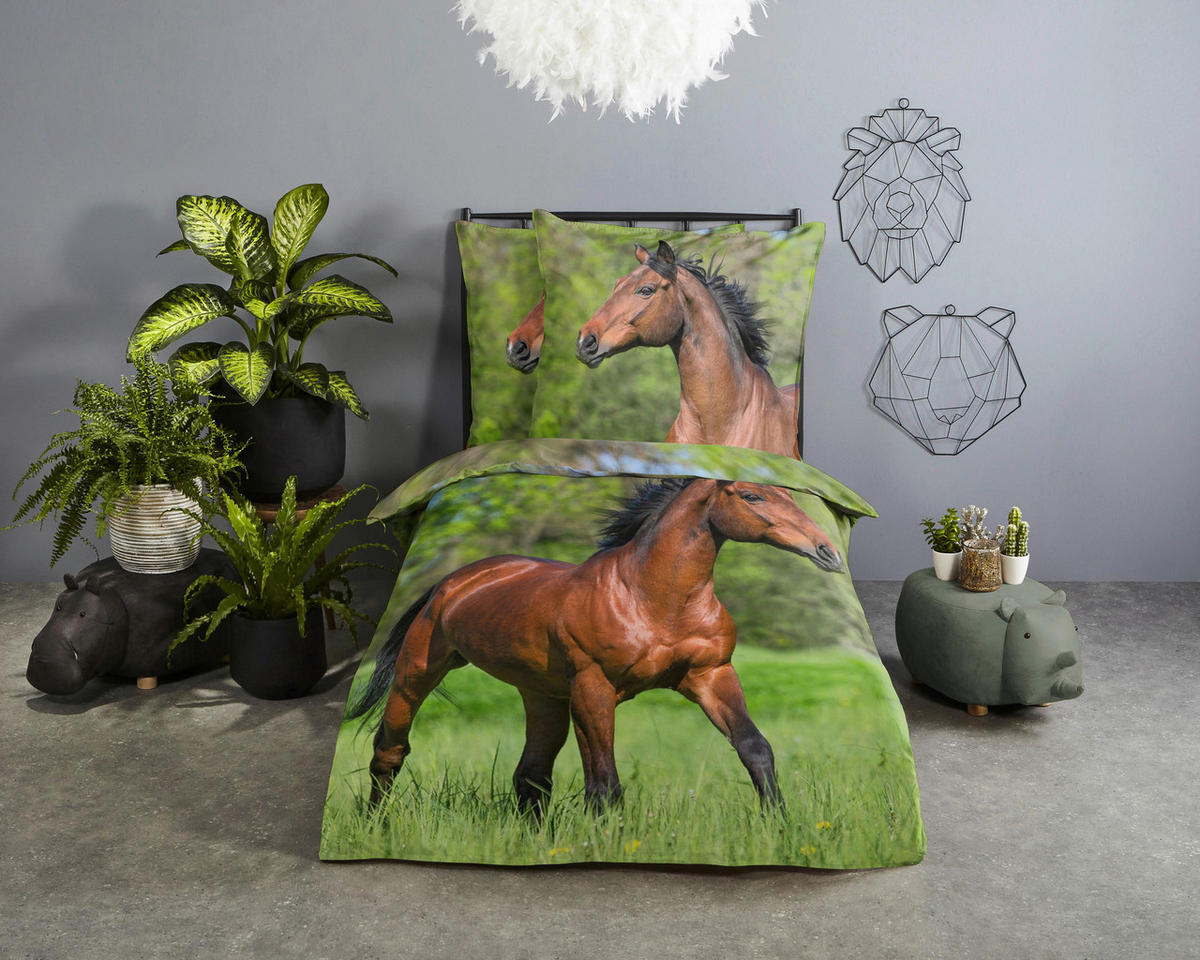 Baumwoll Bettwäsche Running Horse Renforce Running Horse - Multi (135,00/200,00cm) - Good Morning