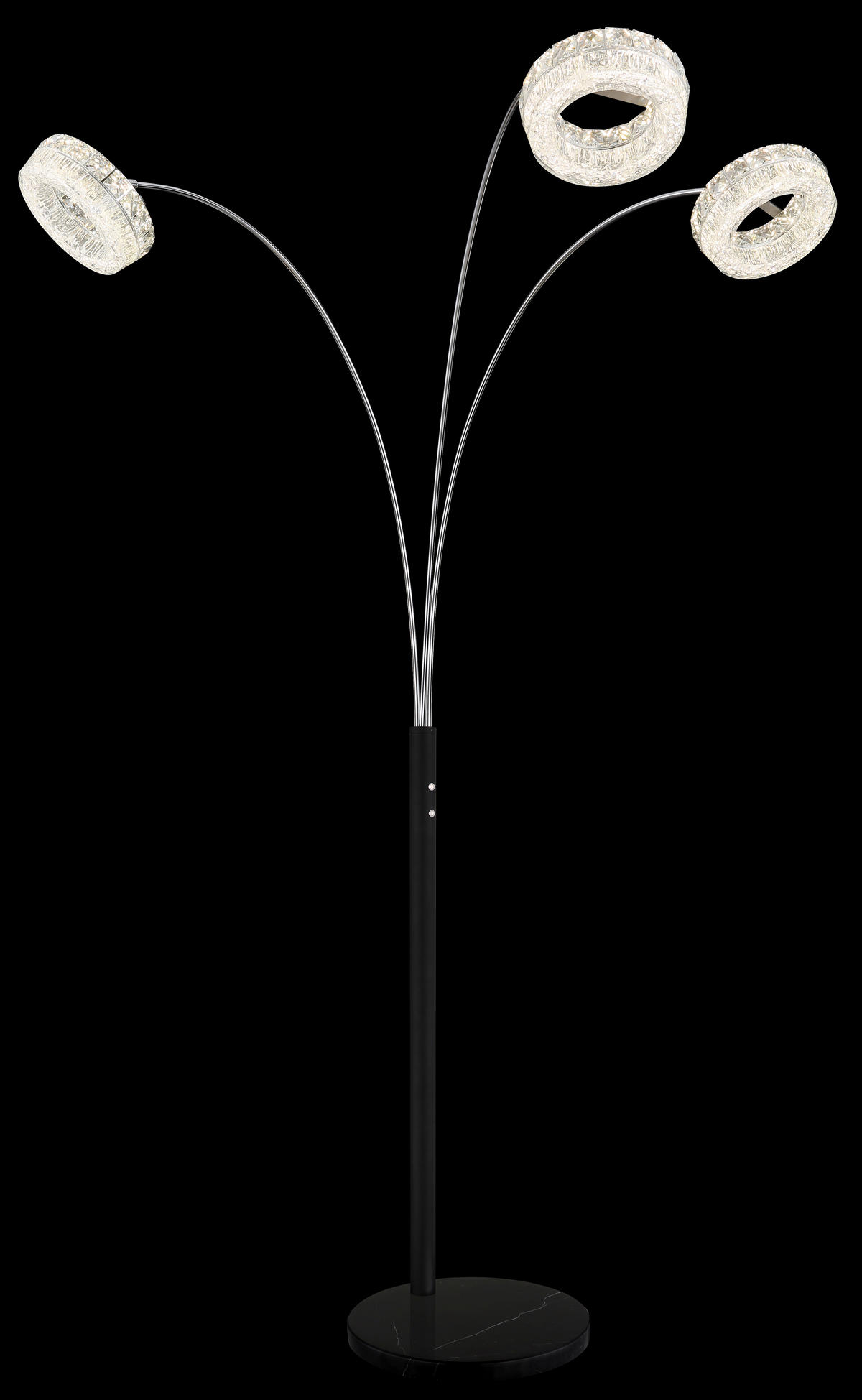 GLOBO Stehleuchte klar schwarz Metall Acryl Glas B/H/L: ca. 102x190x82,5 cm 1 Brennstellen LAUREL - klar/schwarz (82,50/102,00/190,00cm) - GLOBO