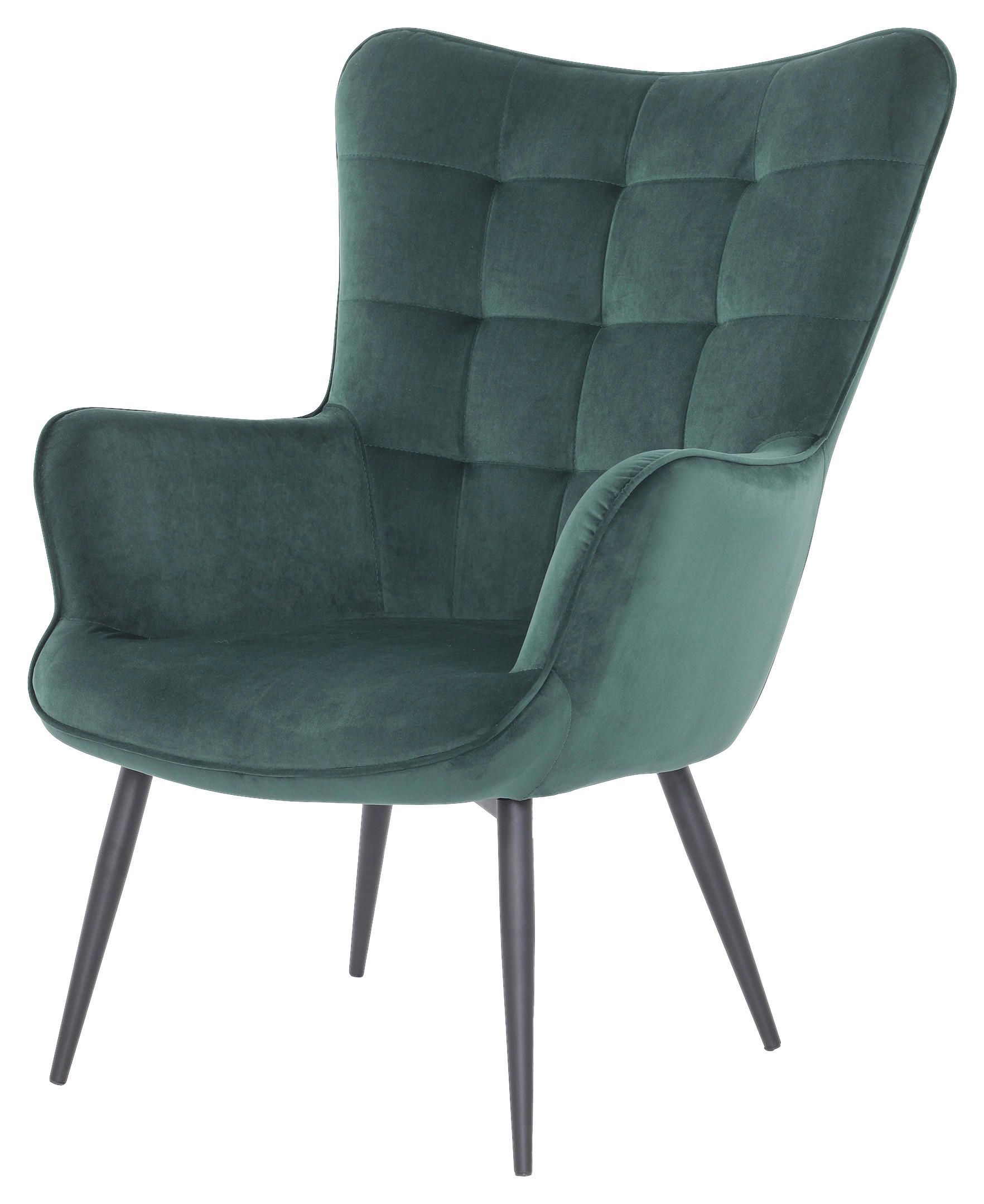 byLIVING Sessel UTA dunkelgrün schwarz Stoff Metall B/H/T: ca. 72x97x80 cm UTA - schwarz/dunkelgrün (72,00/97,00/80,00cm) - byLIVING