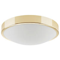 Lamkur Deckenleuchte gold Stahl Glas B/H/L: ca. 37x8x37 cm E27 2 Brennstellen JONAS - gold (37,00/37,00/8,00cm) - Lamkur
