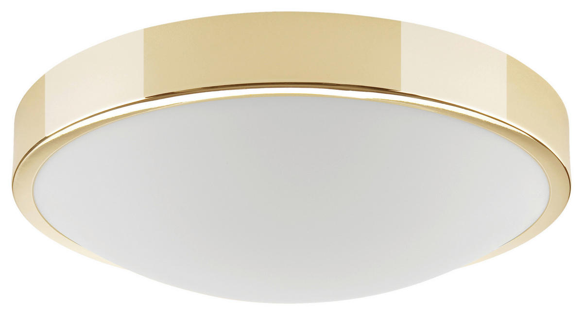 Lamkur Deckenleuchte gold Stahl Glas B/H/L: ca. 37x8x37 cm E27 2 Brennstellen JONAS - gold (37,00/37,00/8,00cm) - Lamkur