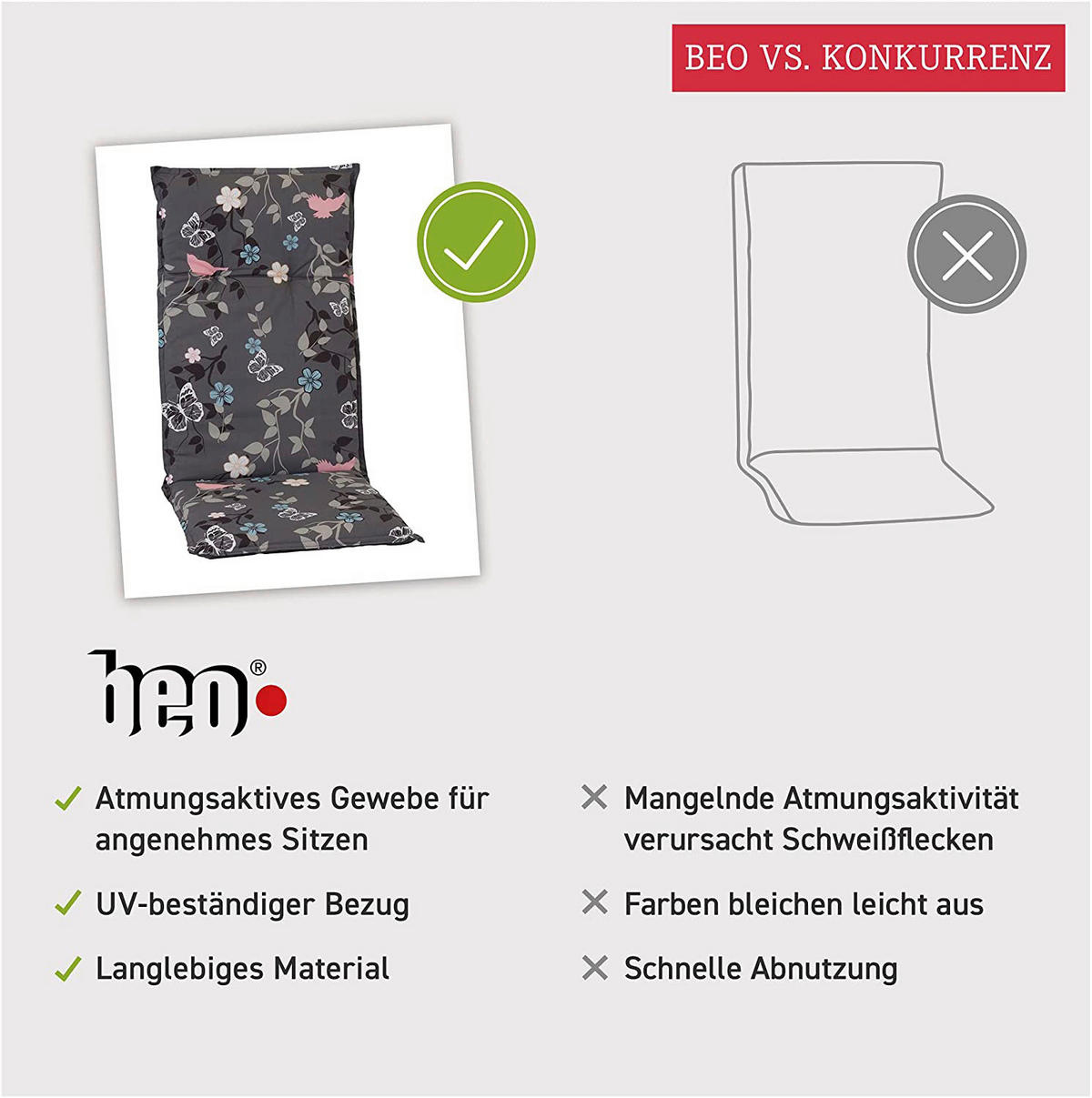 Beo Saumauflage für Hochlehner Bregenz multicolor Polyester-Mischgewebe B/H/L: ca. 50x6x118 cm 2er Set Bregenz - multicolor (118,00/50,00/6,00cm) - Beo