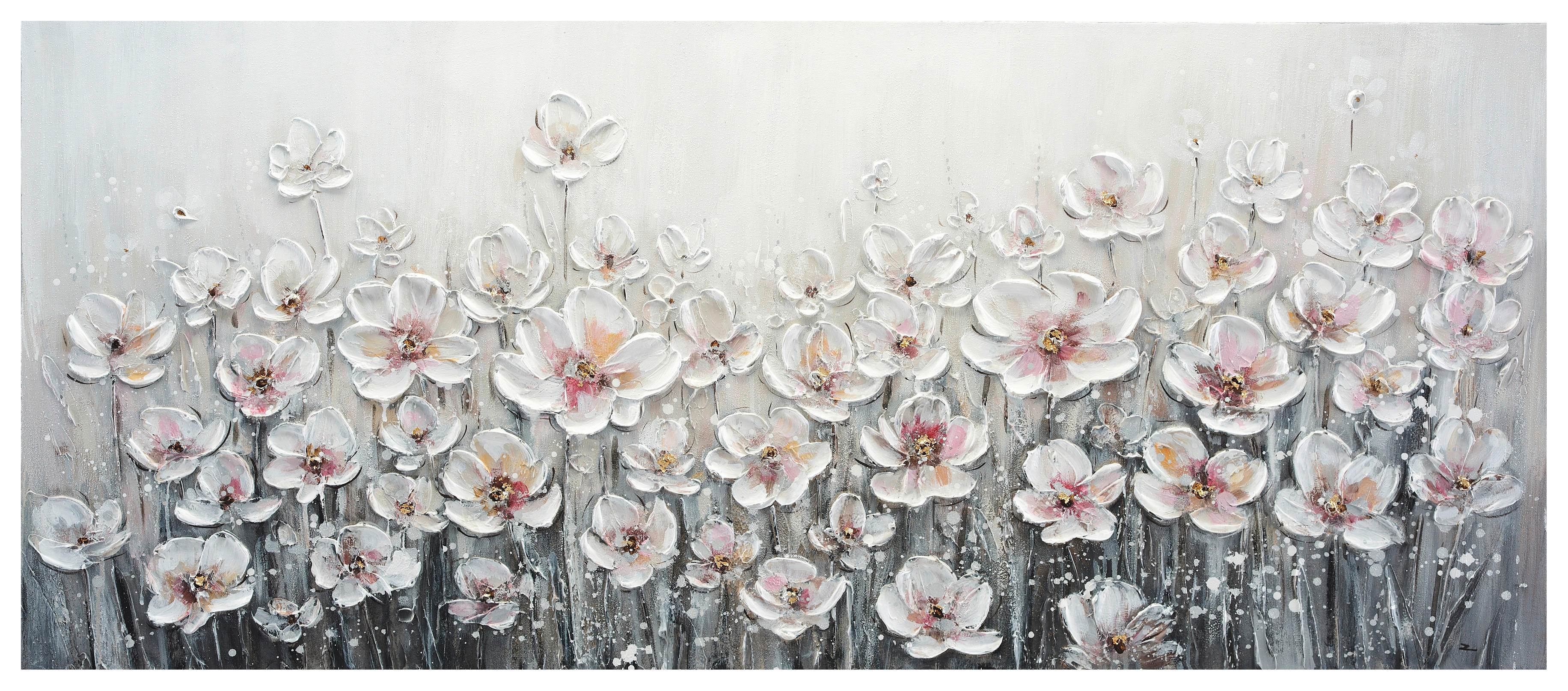 Ölgemälde Blumen B/H: ca. 140x60 cm Ölgemälde_handgefertigt - (140,00/60,00cm)