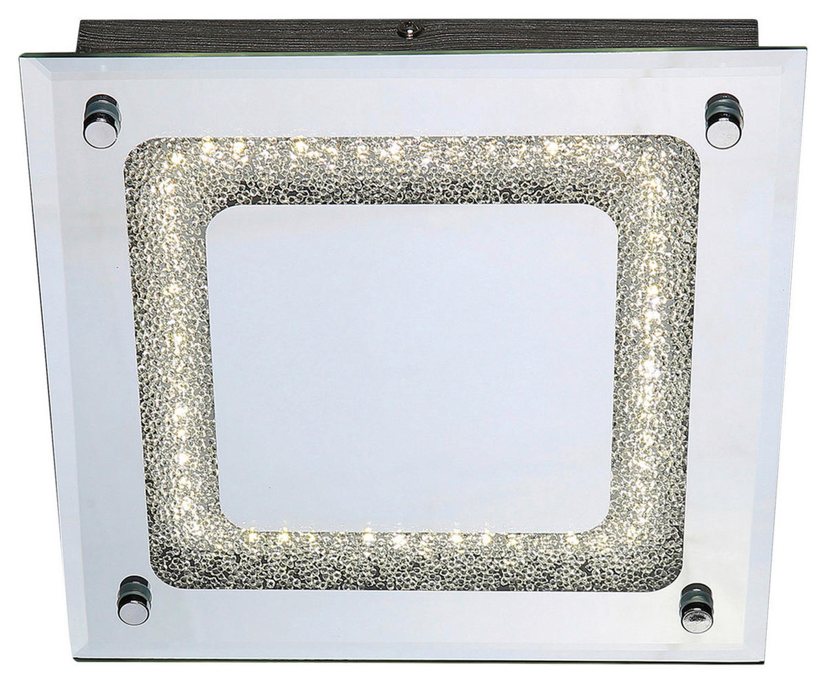 Näve Leuchten Deckenleuchte 1223742 Chrom Glas Metall B/H/T: ca. 24x6x24 cm null 1 Brennstellen Thun - Chrom (24,00/6,00/24,00cm) - Näve Leuchten