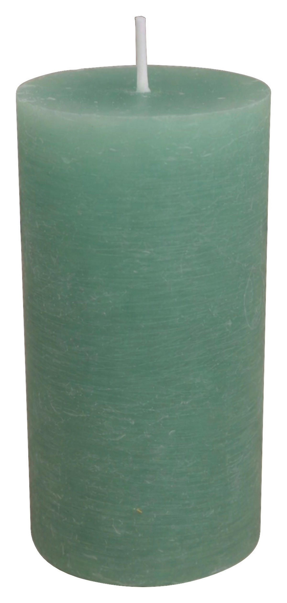 Stumpenkerze grün H/D: ca. 12x6,8 cm Stumpenkerze - grün (6,80/12,00cm)