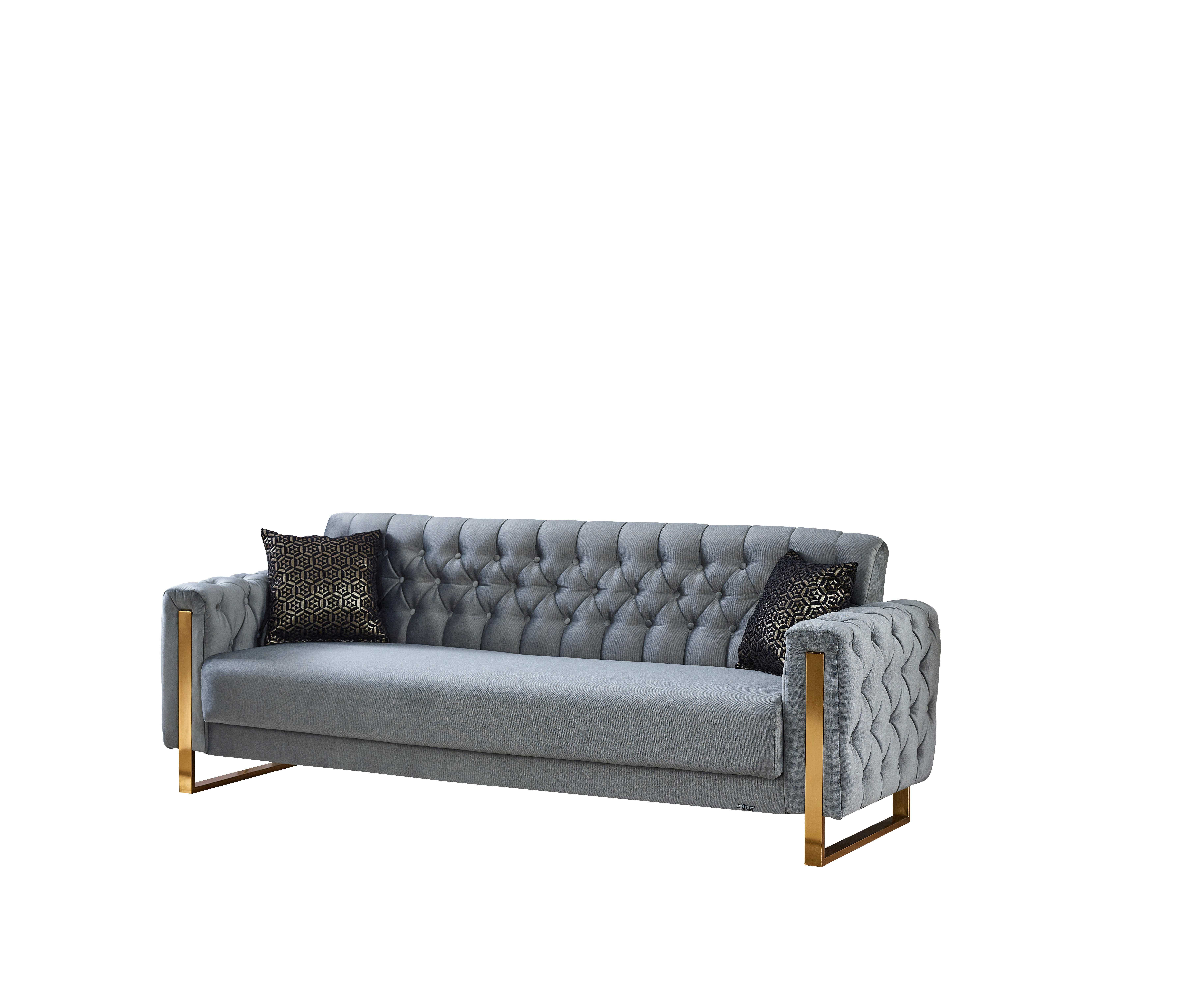 Schlafsofa Crystal braun grau B/H/T: ca. 235x86x87 cm Crystal - gold/braun (235,00/86,00/87,00cm)