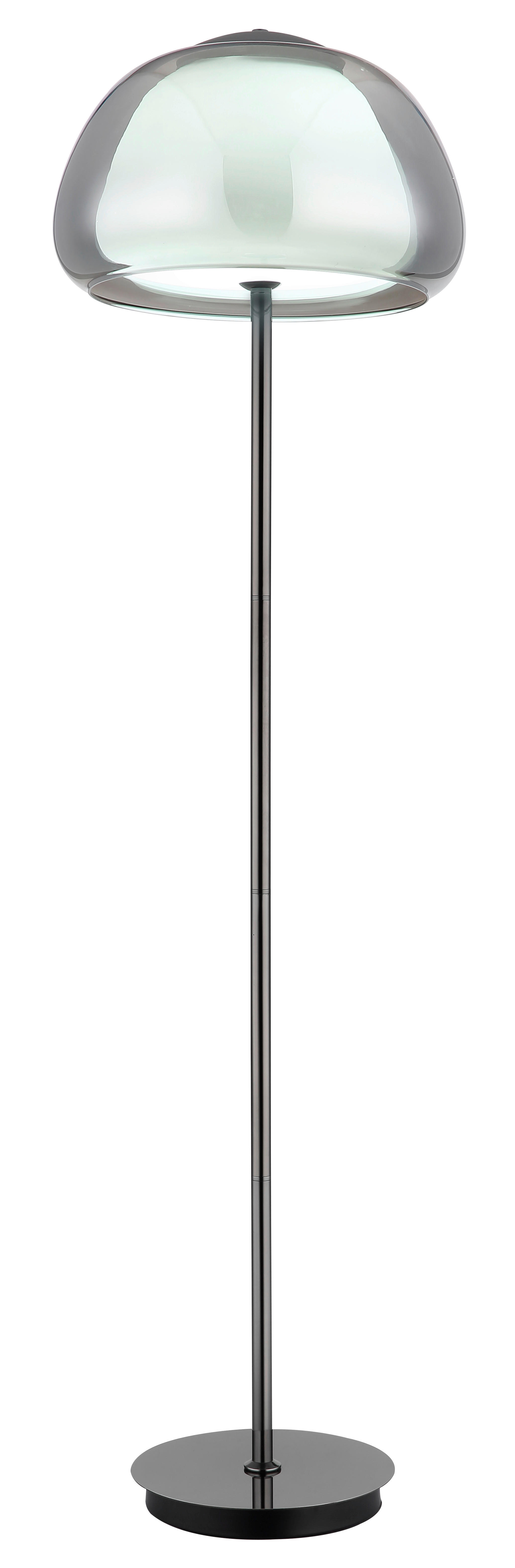 GLOBO Stehleuchte Chrom schwarz Metall Glas B/H/L: ca. 44x37x44 cm Stehleuchte-Avila - schwarz/Chrom (44,00/44,00/37,00cm) - GLOBO