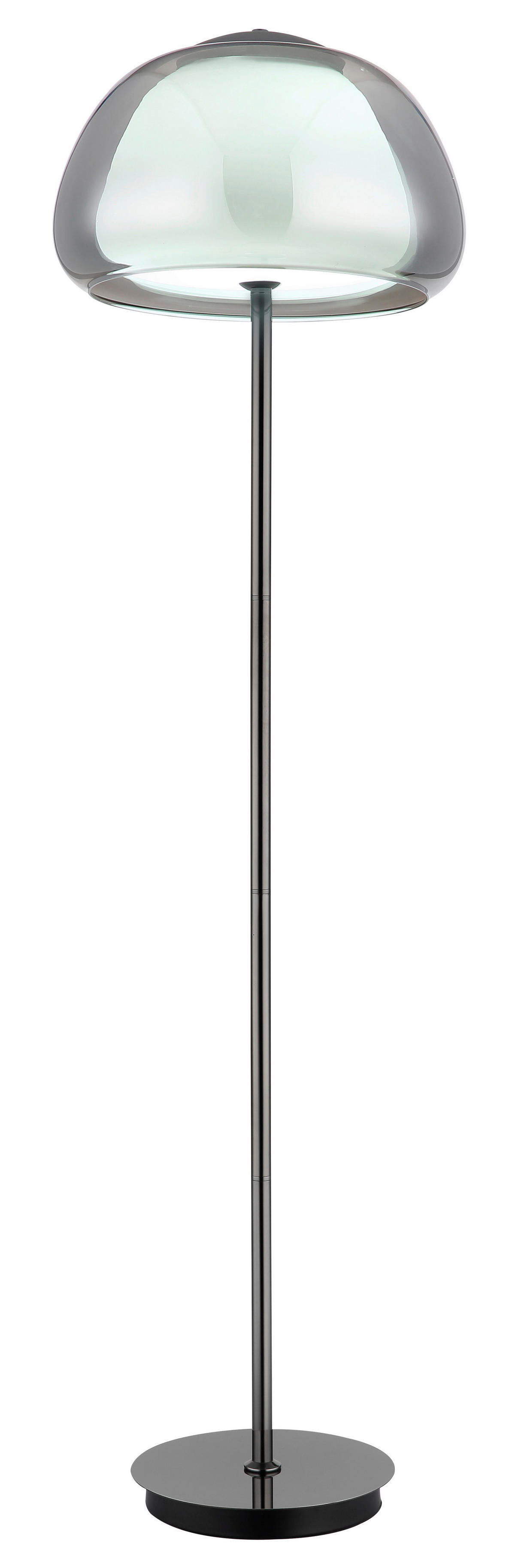 GLOBO Stehleuchte Chrom schwarz Metall Glas B/H/L: ca. 44x37x44 cm Stehleuchte-Avila - schwarz/Chrom (44,00/44,00/37,00cm) - GLOBO