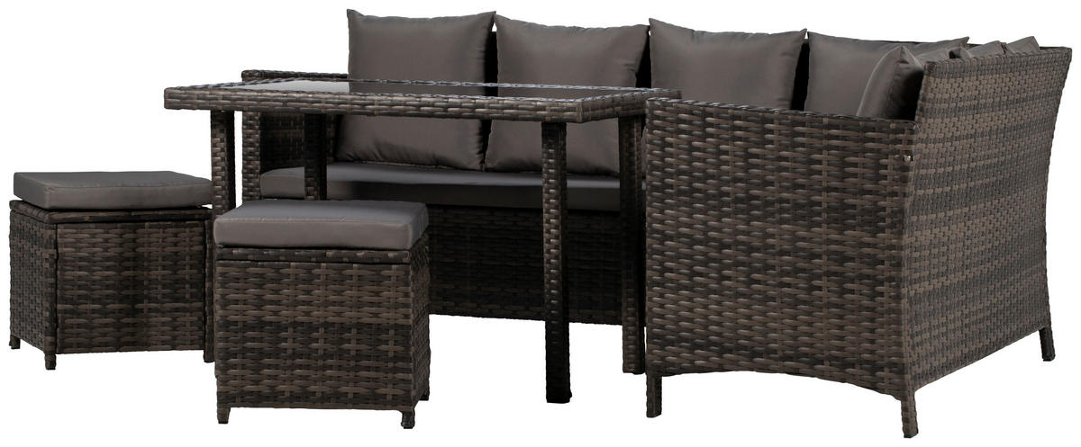 Gartensitzgruppe Sunny anthrazit Polyrattan Sunny - anthrazit/grau