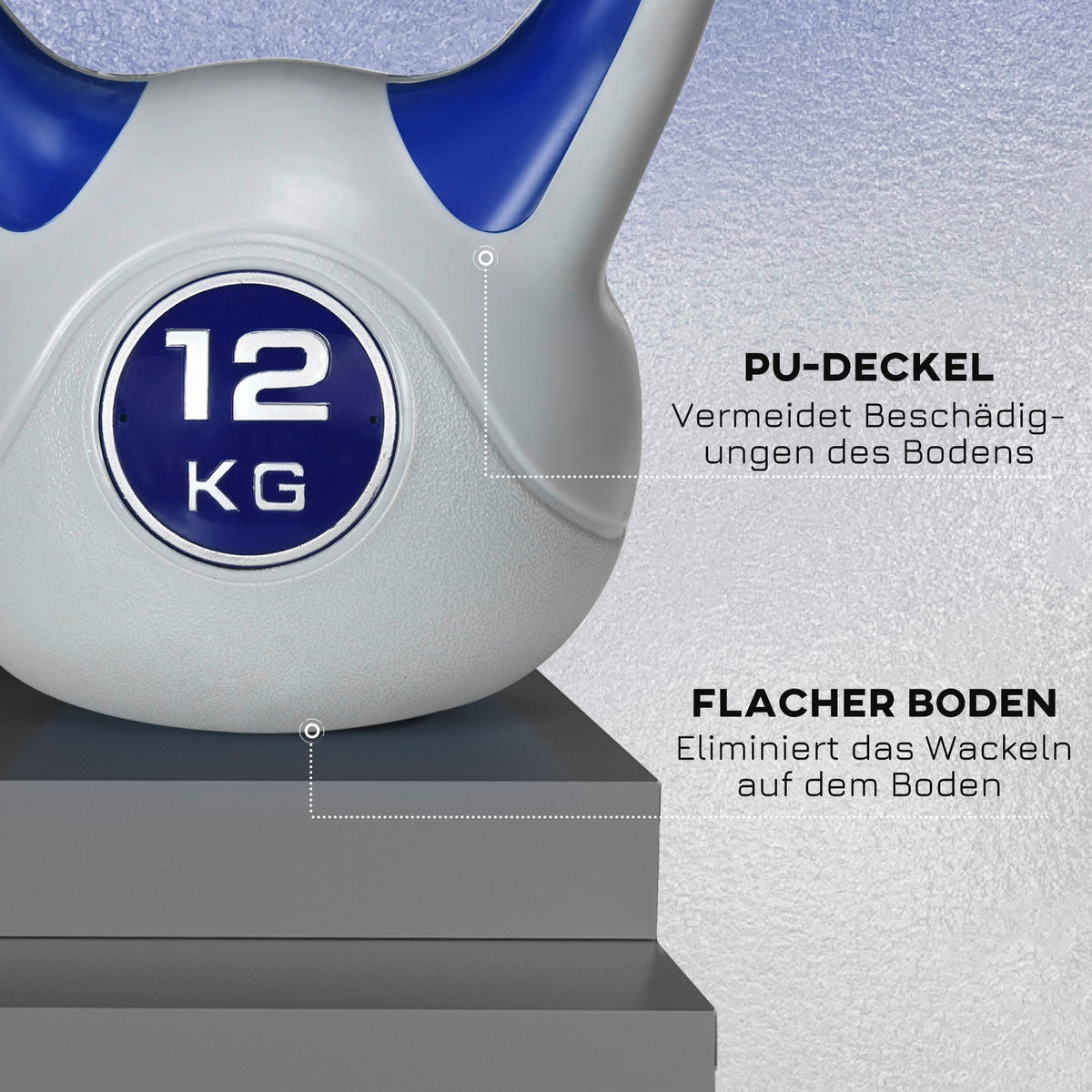 SPORTNOW Kettlebell blau Kunststoff B/H/L: ca. 17x28x24 cm Kettlebell 12kg - blau (24,00/17,00/28,00cm) - SPORTNOW