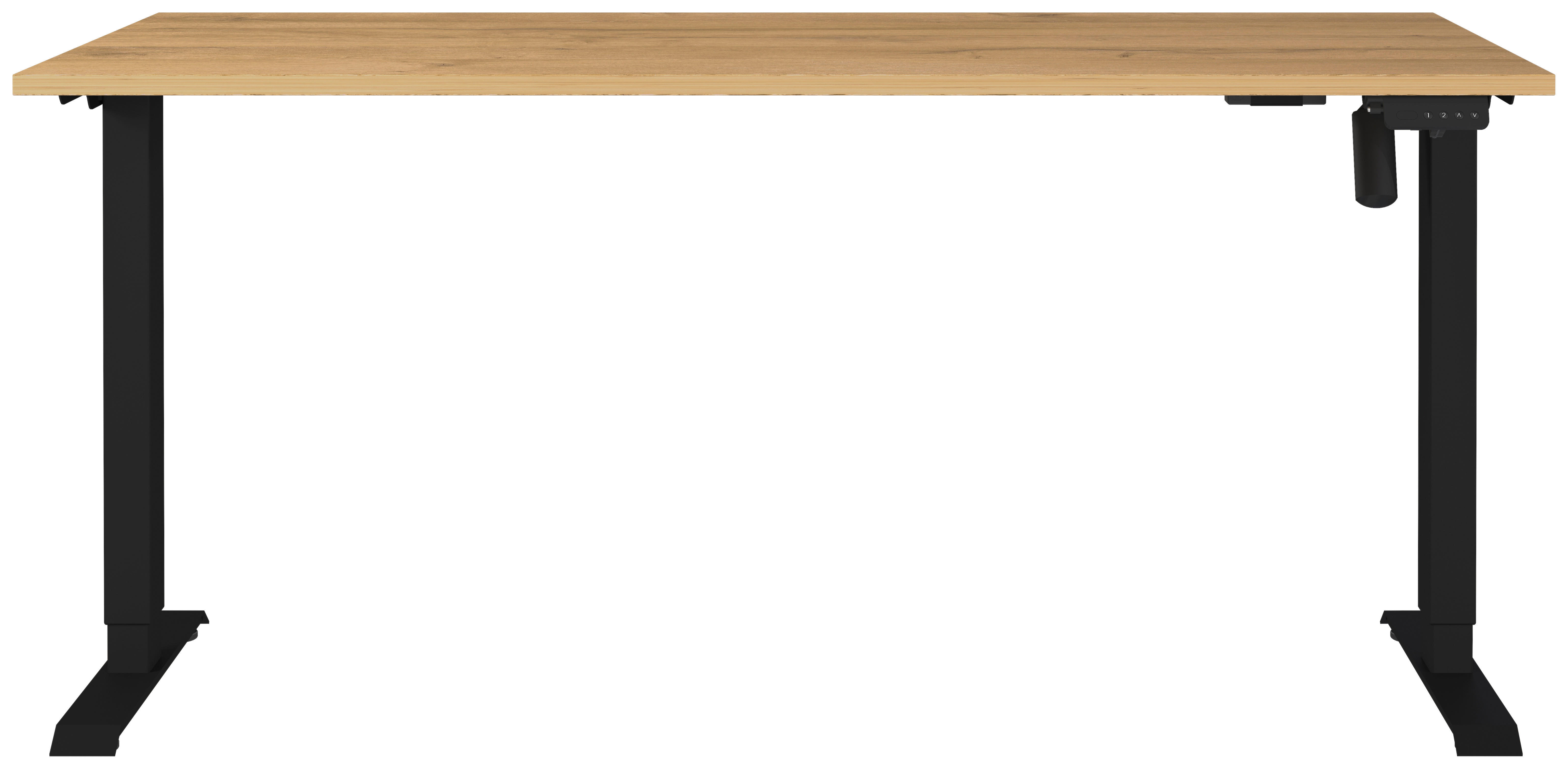 Schreibtisch 8024-582 Eiche Grand-Son Nachbildung schwarz B/H/T: ca. 160x118x80 cm 8024-582 - Eiche/schwarz (160,00/118,00/80,00cm) - Germania