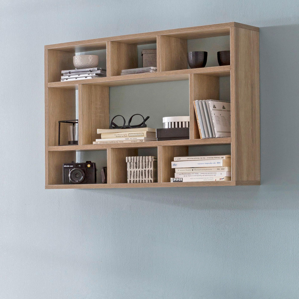 Wandregal Eiche Sonoma Nachbildung B/H/T: ca. 75x51x16 cm Wandregal - Eiche (75,00/51,00/16,00cm) - Wohnling