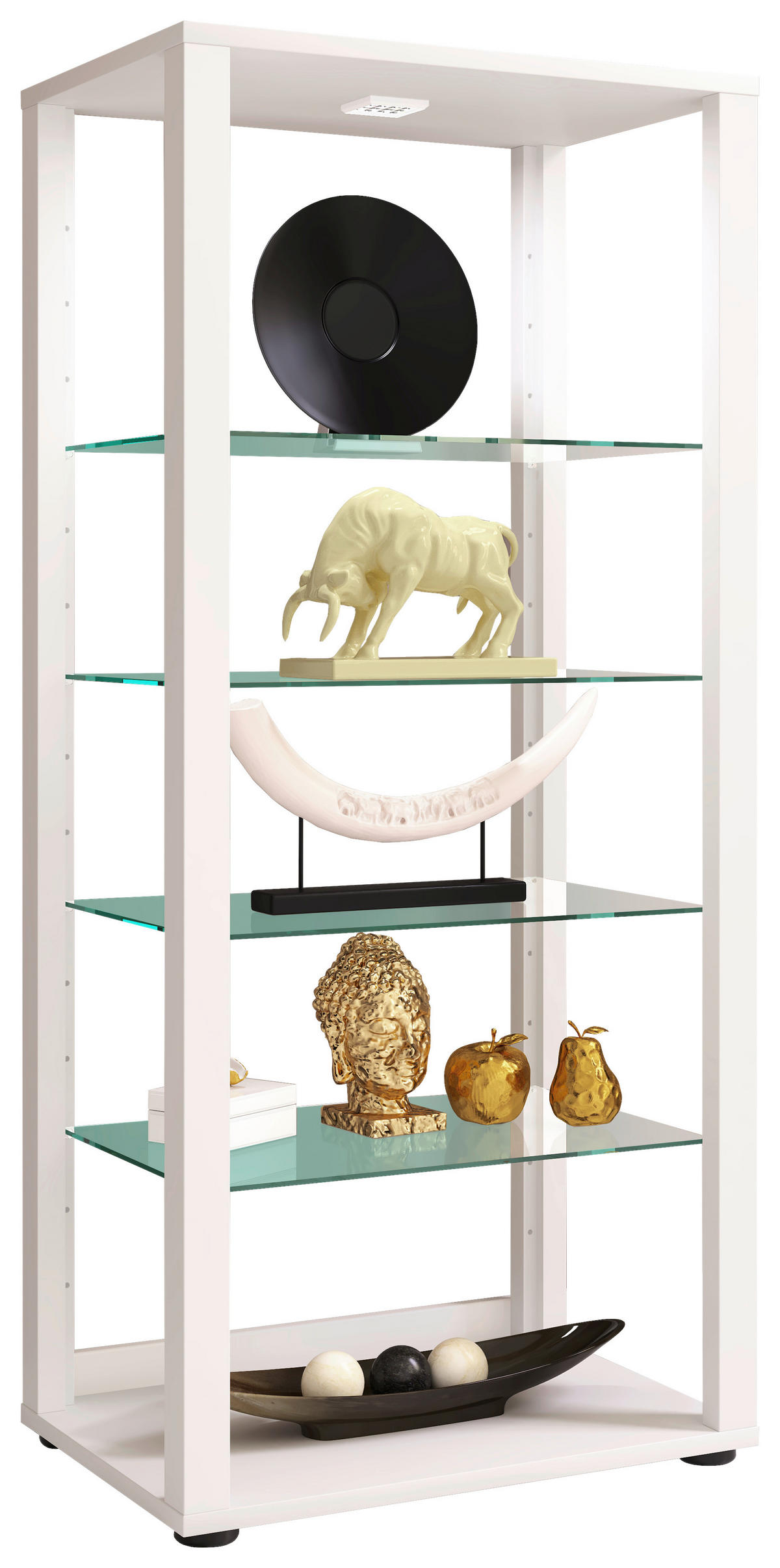 Standvitrine Glasol weiß Holzwerkstoff Glas B/H/T: ca. 52x118x35 cm Glasol - weiß (52,00/118,00/35,00cm) - VCM Möbel