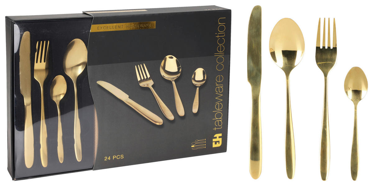 Besteckset gold Edelstahl 24 tlg. Besteckset_24tlg. - gold (25,00/37,50/5,20cm)