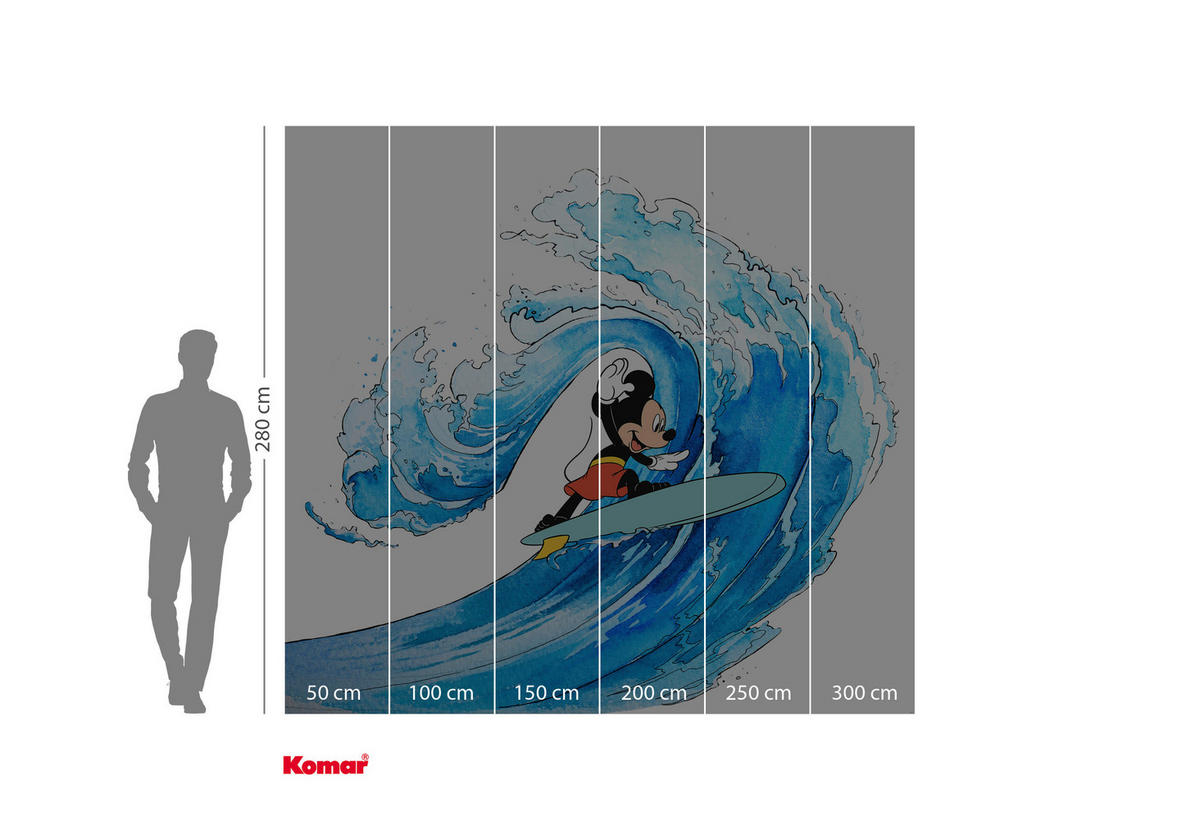 Komar Fototapete Mickey Surfing IADX6-007 B/H: ca. 300x280 cm Mickey Surfing IADX6-007 - (300,00/280,00cm) - Komar