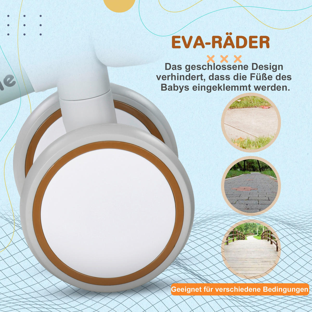 AIYAPLAY Kinderlaufrad weiß B/H/L: ca. 27x39x56 cm Kinderlaufrad - weiß/grün (56,00/27,00/39,00cm) - AIYAPLAY