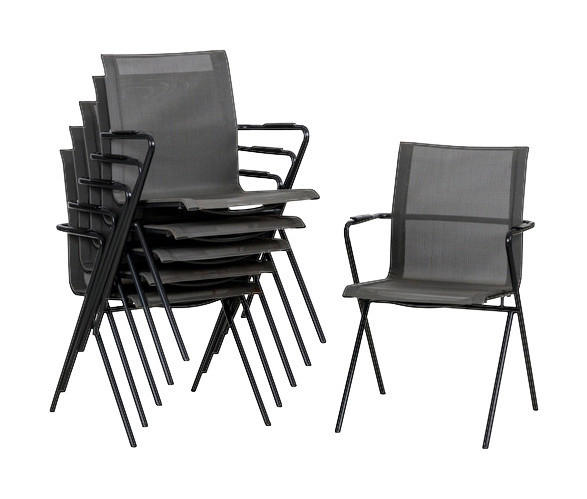Acamp Gartenstuhl 6er-Set Alpha Tex anthrazit Aluminium B/H/T: ca. 55x83x57 cm Alpha Tex - anthrazit (55,00/83,00/57,00cm) - Acamp