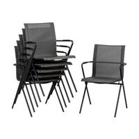 Acamp Gartenstuhl 6er-Set Alpha Tex anthrazit Aluminium B/H/T: ca. 55x83x57 cm Alpha Tex - anthrazit (55,00/83,00/57,00cm) - Acamp