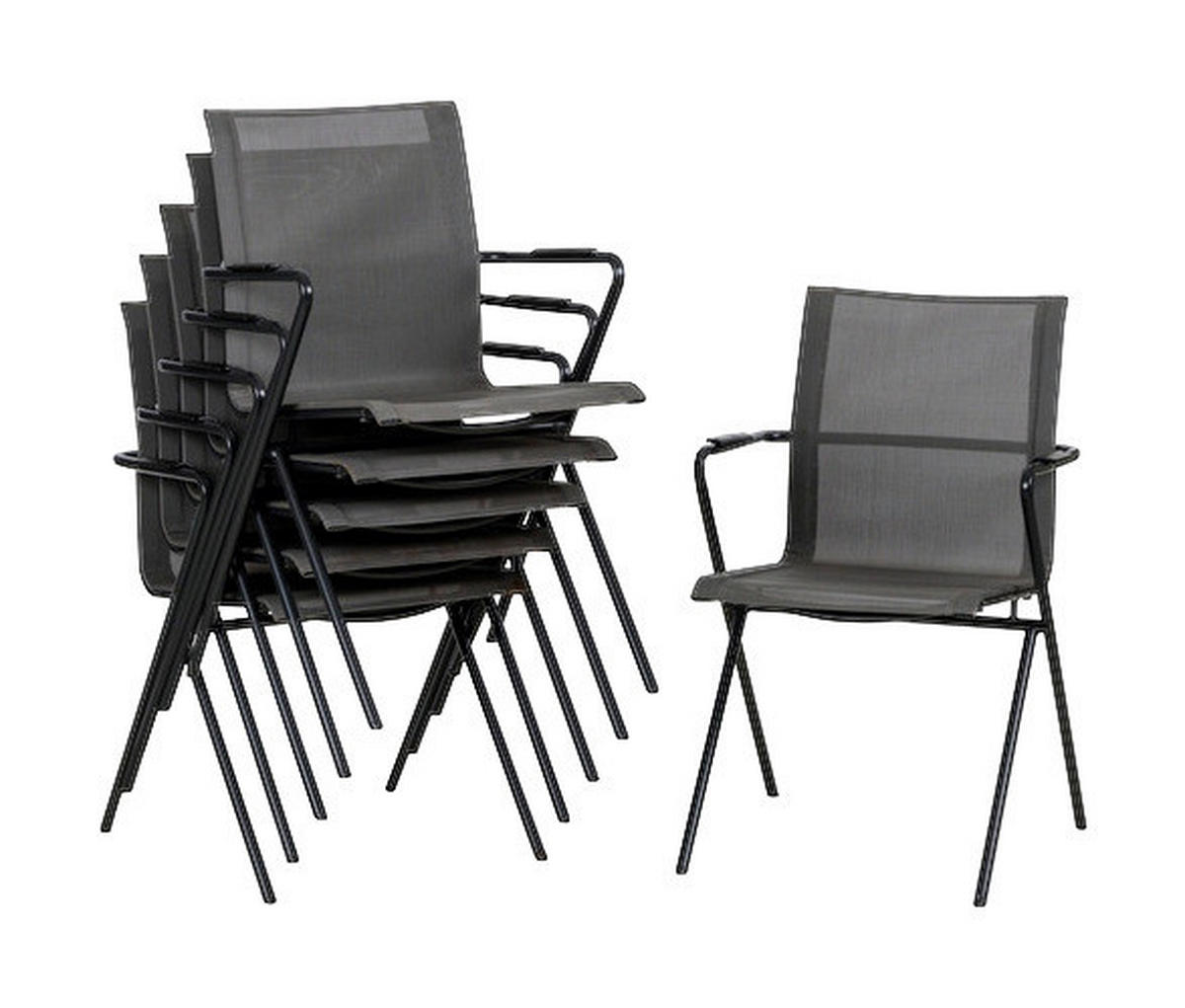 Acamp Gartenstuhl 6er-Set Alpha Tex anthrazit Aluminium B/H/T: ca. 55x83x57 cm Alpha Tex - anthrazit (55,00/83,00/57,00cm) - Acamp