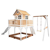 AXI Spielhaus Liam braun B/H/L: ca. 541x291x277 cm Liam - braun/weiß (277,00/541,00/291,00cm) - AXI