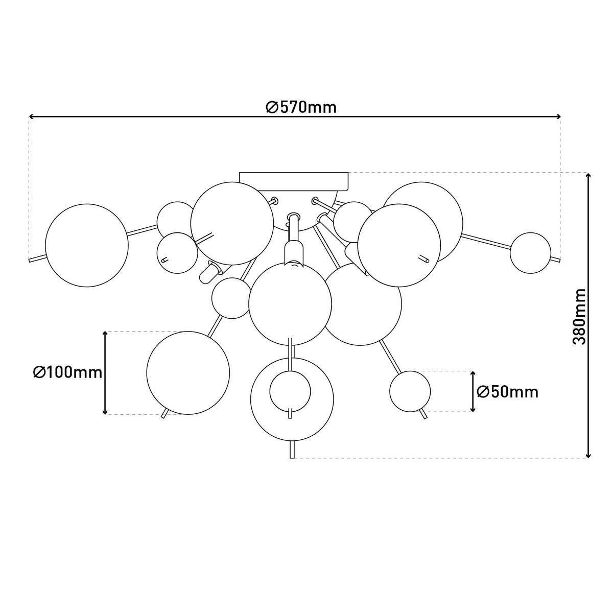 Näve Leuchten Deckenleuchte 1085158 gold Glas Metall B/H/T: ca. 57x38x57 cm G9 6 Brennstellen Explosion - gold (57,00/38,00/57,00cm) - Näve Leuchten