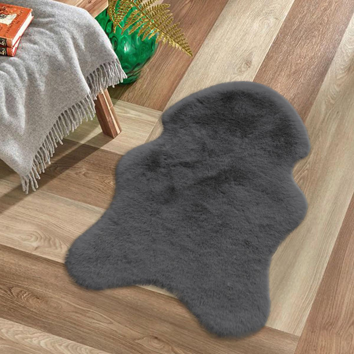 Fellimitat Moya stahlgrau B/L: ca. 40x57 cm Moya - stahlgrau (40,00/57,00cm)