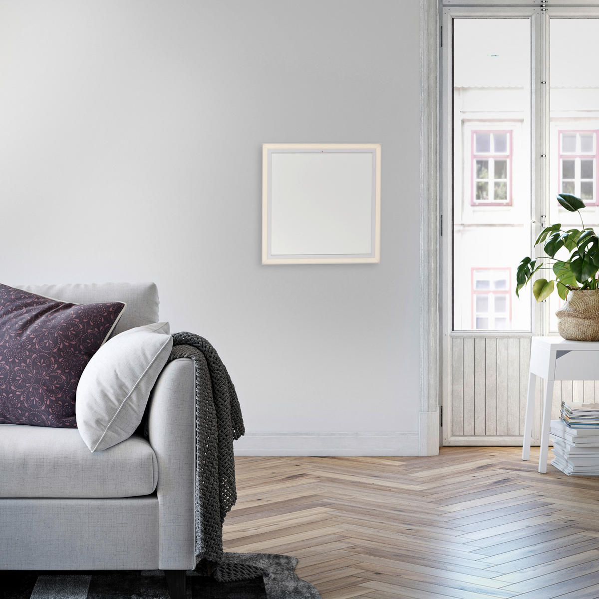 Just Light LED-Deckenleuchte mit Heizfunktion BEROA 18067-16 weiß Kunststoff Metall B/H/T: ca. 60x6,8x60 cm 1 Brennstellen BEROA - weiß (60,00/6,80/60,00cm) - Just Light