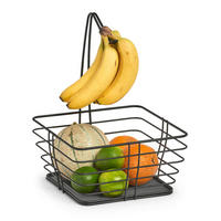 Zeller Obstkorb schwarz Metall B/H/L: ca. 27x36x27 cm Obstkorb - schwarz (27,00/27,00/36,00cm) - Zeller