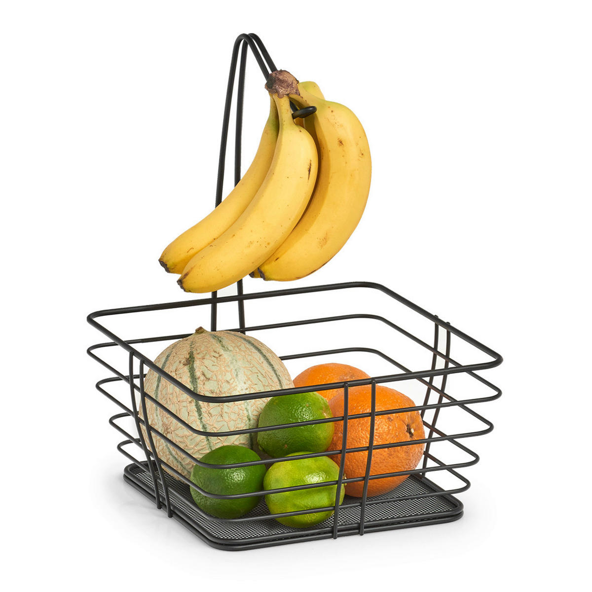 Zeller Obstkorb schwarz Metall B/H/L: ca. 27x36x27 cm Obstkorb - schwarz (27,00/27,00/36,00cm) - Zeller