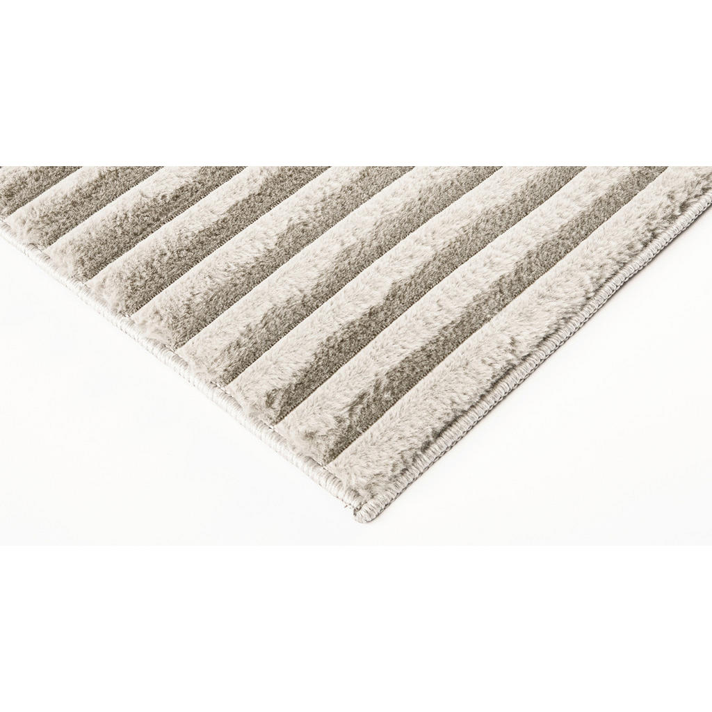 Thumbnail - Fellimitat Stripy beige B/L: ca. 160x220 cm