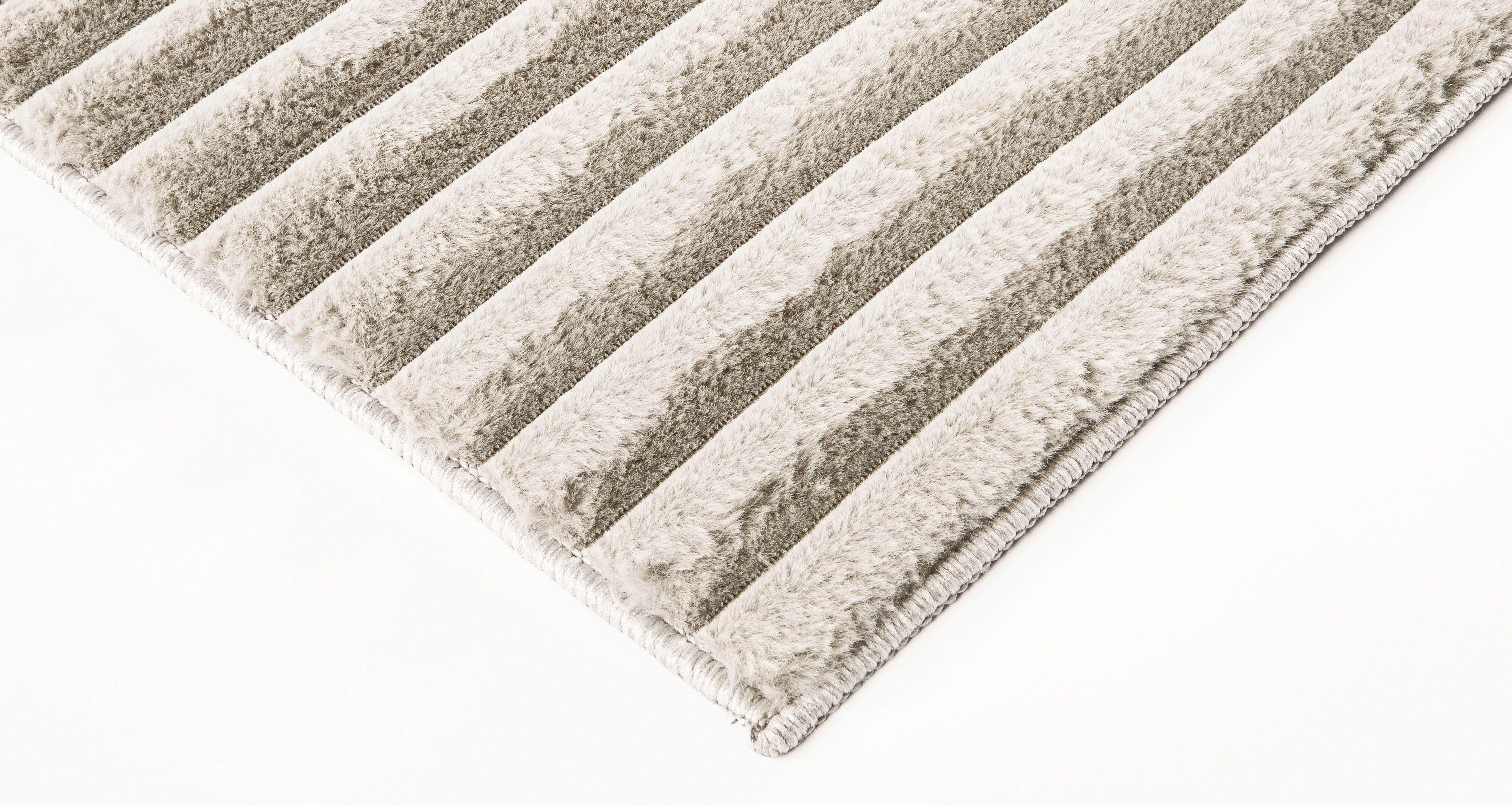 Thumbnail - Fellimitat Stripy beige B/L: ca. 80x140 cm