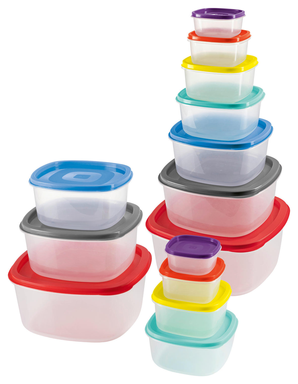 GOURMETmaxx Haushaltshelfer bunt Frischhaltedosen_28tlg.GOURMETmaxx - bunt/transparent - GOURMETmaxx