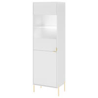 Vitrine VITRINE DIAMOND DI4 LED weiß weiß glänzend Nachbildung B/H/T: ca. 53,7x190x42 cm VITRINE DIAMOND DI4 LED - weiß (53,70/190,00/42,00cm) - WIPMEB