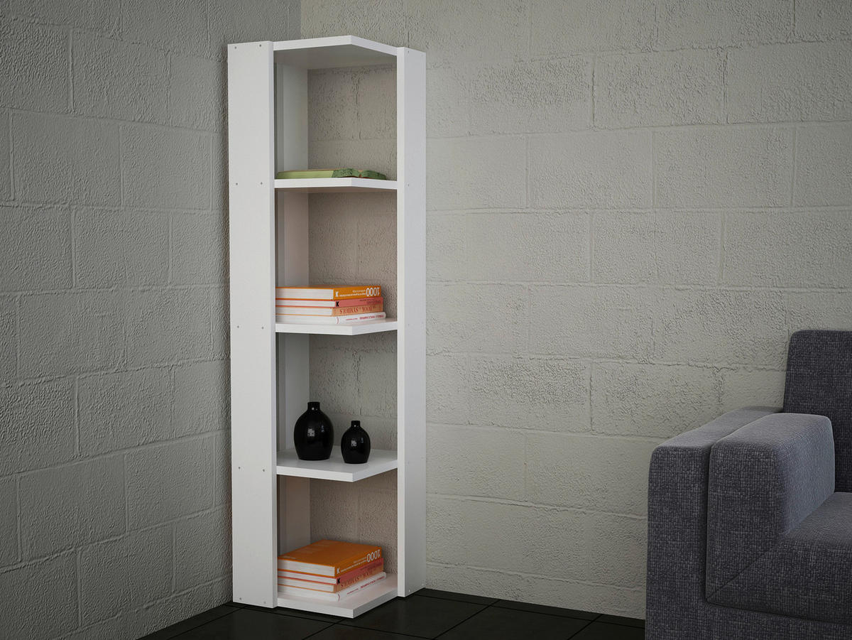 Eckregal Venita weiß B/H/T: ca. 31,3x120x31,3 cm Venita - weiß (31,30/120,00/31,30cm) - moebel17