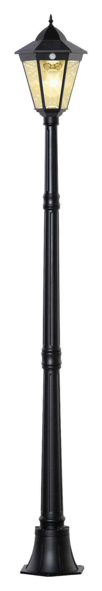 Gartenlaterne schwarz Glas Aluminium B/H/L: ca. 22x194x22 cm Gartenlaterne - schwarz (22,00/22,00/194,00cm) - Outsunny