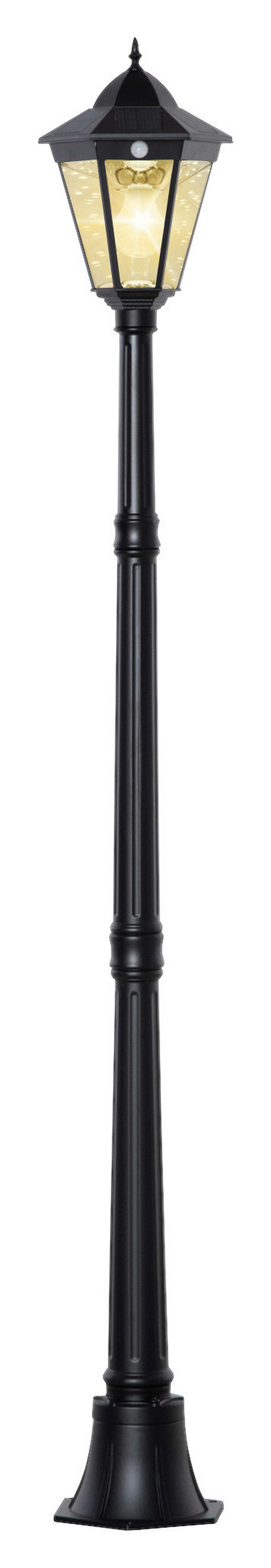 Gartenlaterne schwarz Glas Aluminium B/H/L: ca. 22x194x22 cm Gartenlaterne - schwarz (22,00/22,00/194,00cm) - Outsunny