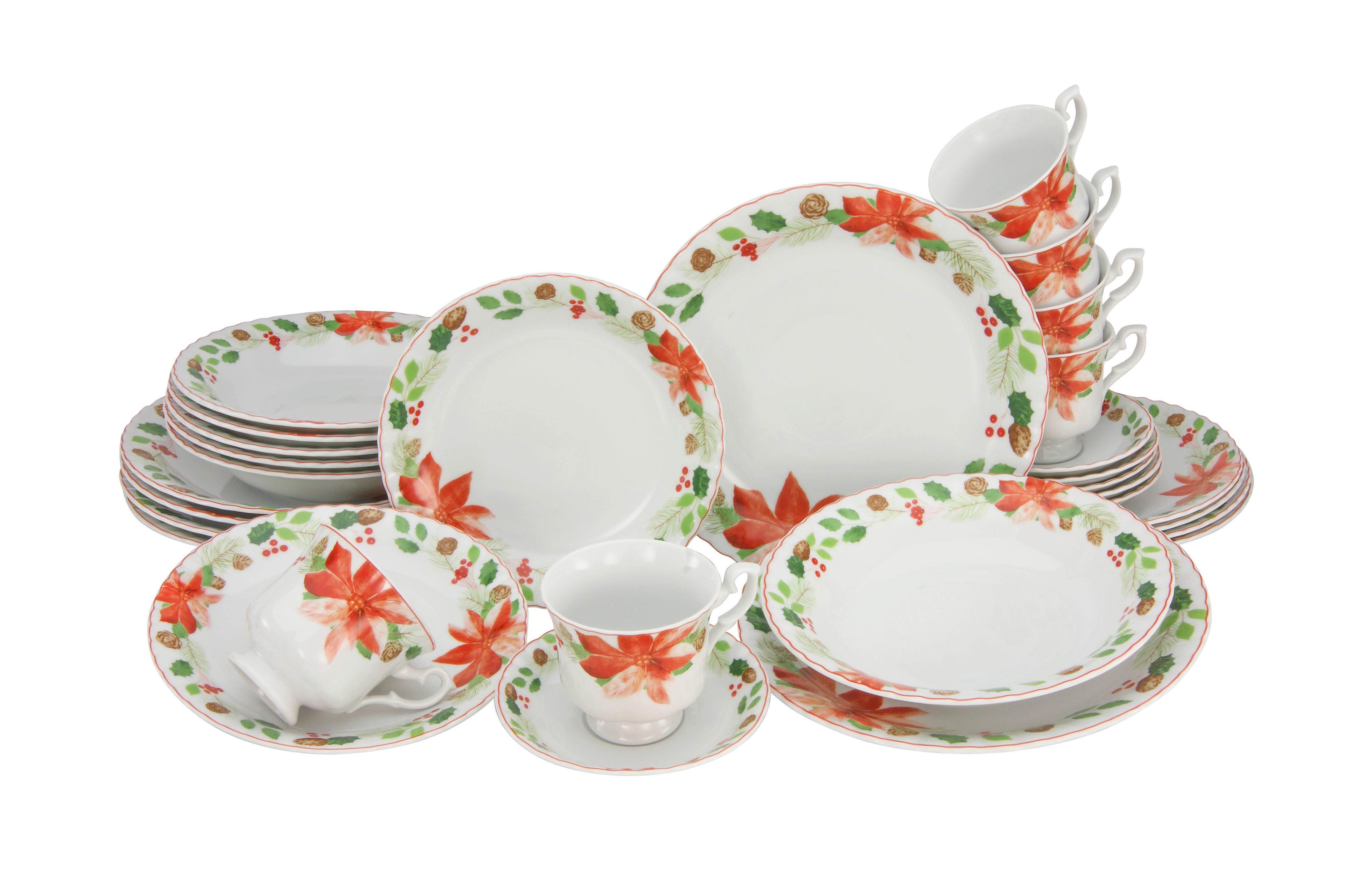 CreaTable Kombiservice Iwona CHRISTROSE multicolor Porzellan 30 tlg. günstig online kaufen