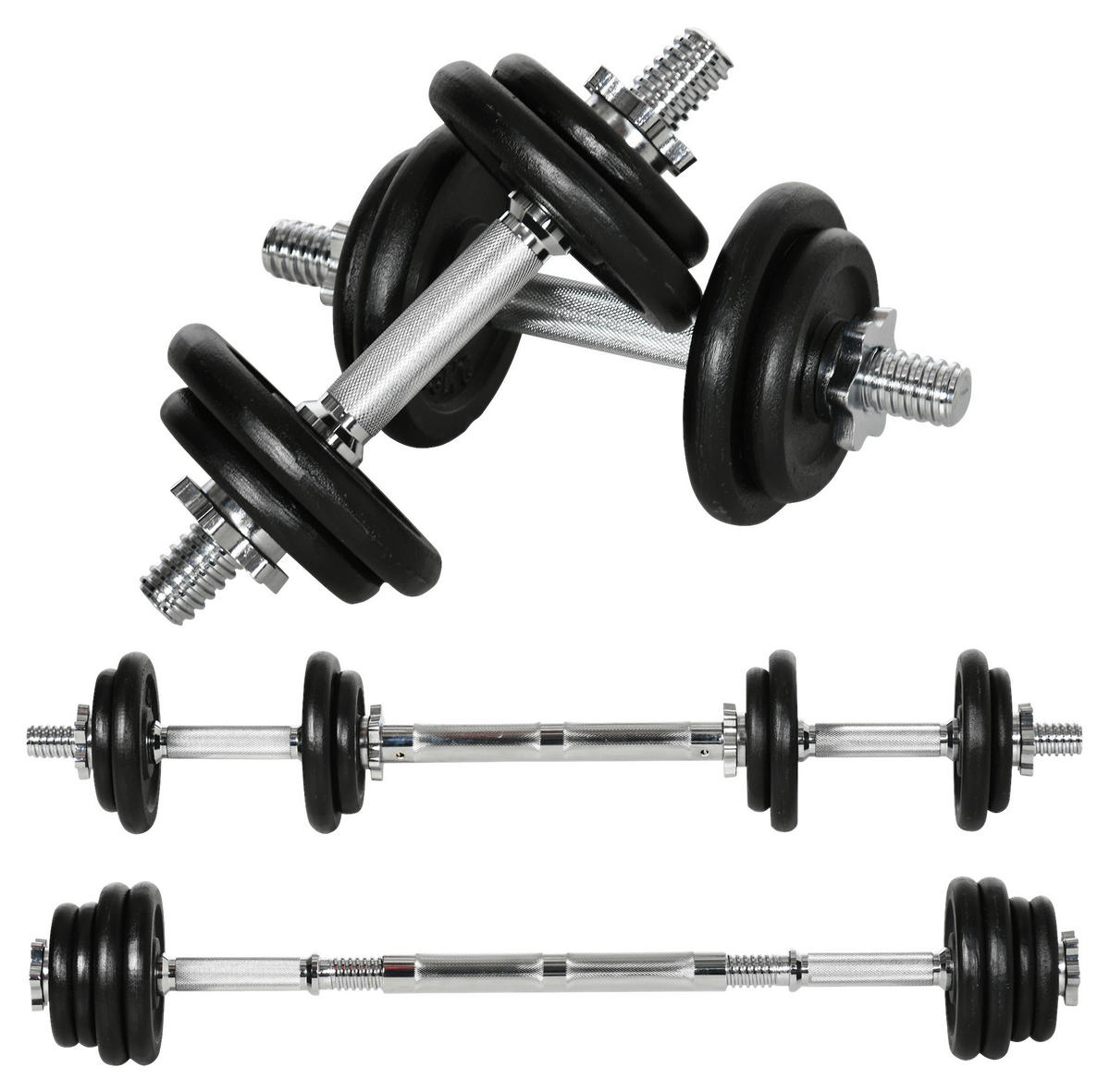 HOMCOM Hantelset schwarz Eisen B/H/L: ca. 16x16x95 cm Hantelset - schwarz (95,00/16,00/16,00cm) - HOMCOM