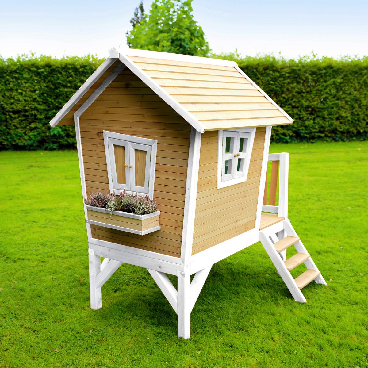 AXI Spielhaus Robin braun B/H/L: ca. 264x203x177 cm Robin - braun/weiß (177,00/264,00/203,00cm) - AXI