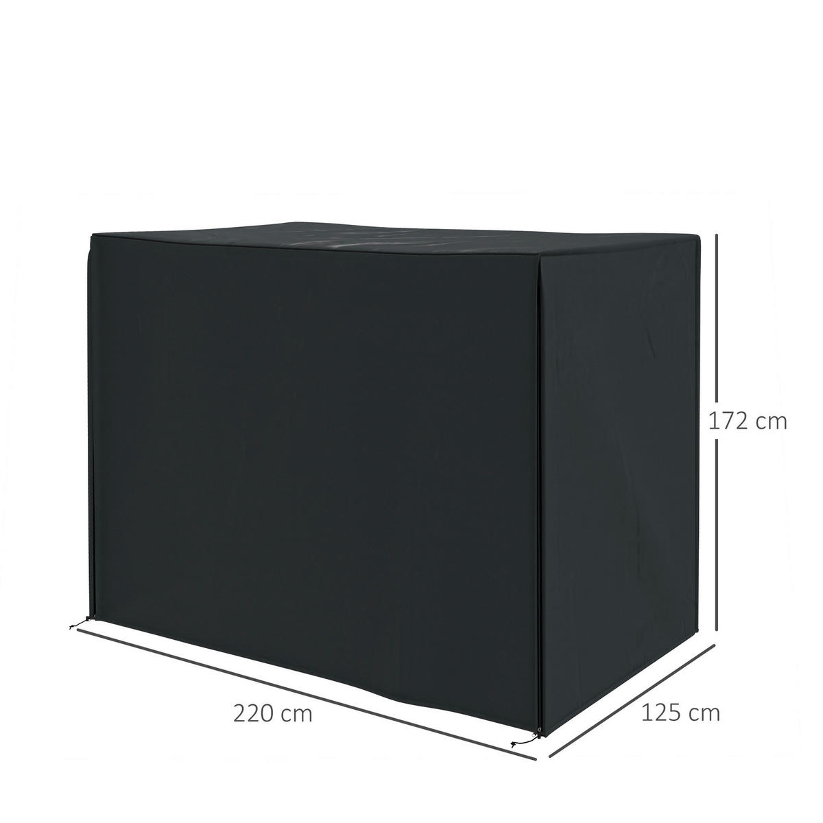 Outsunny Hollywoodschaukel-Abdeckung schwarz Polyester-Mischgewebe B/H/L: ca. 125x172x220 cm Hollywoodschaukel-Abdeckung - schwarz (220,00/125,00/172,00cm) - Outsunny