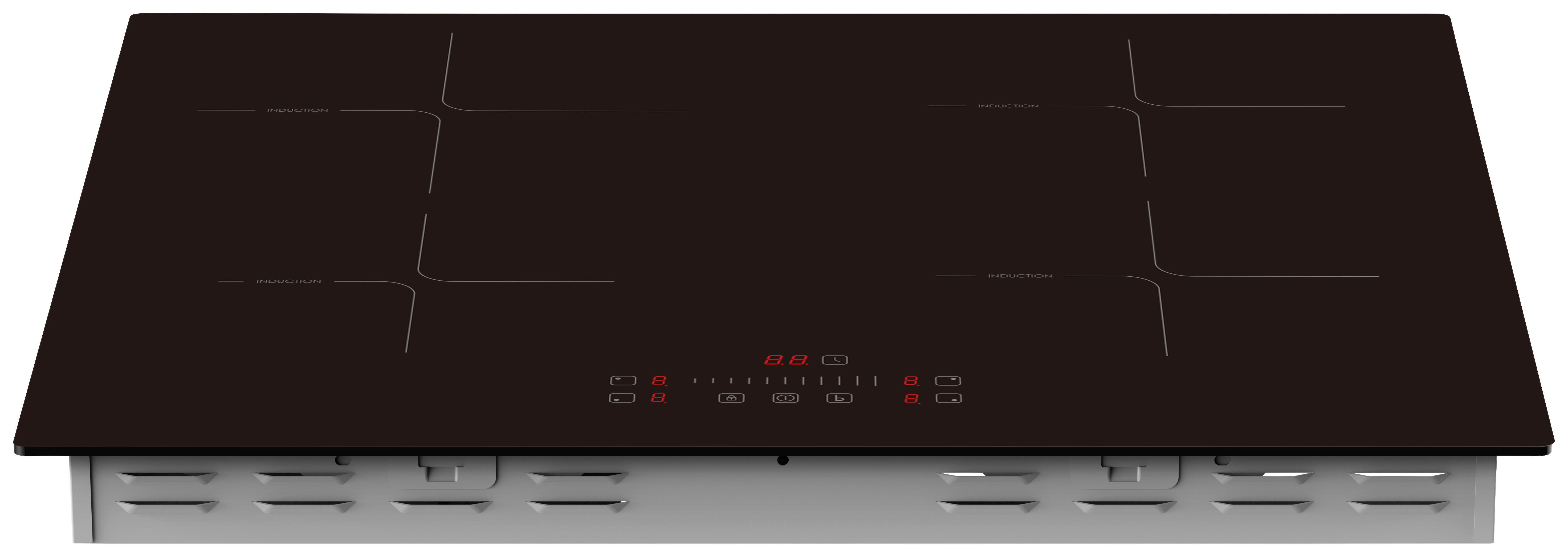PKM-Möbel Induktions-Kochplatte IN4-SA B/H/T: ca. 59x6,2x52 cm IN4-SA - (59,00/6,20/52,00cm) - PKM-Möbel