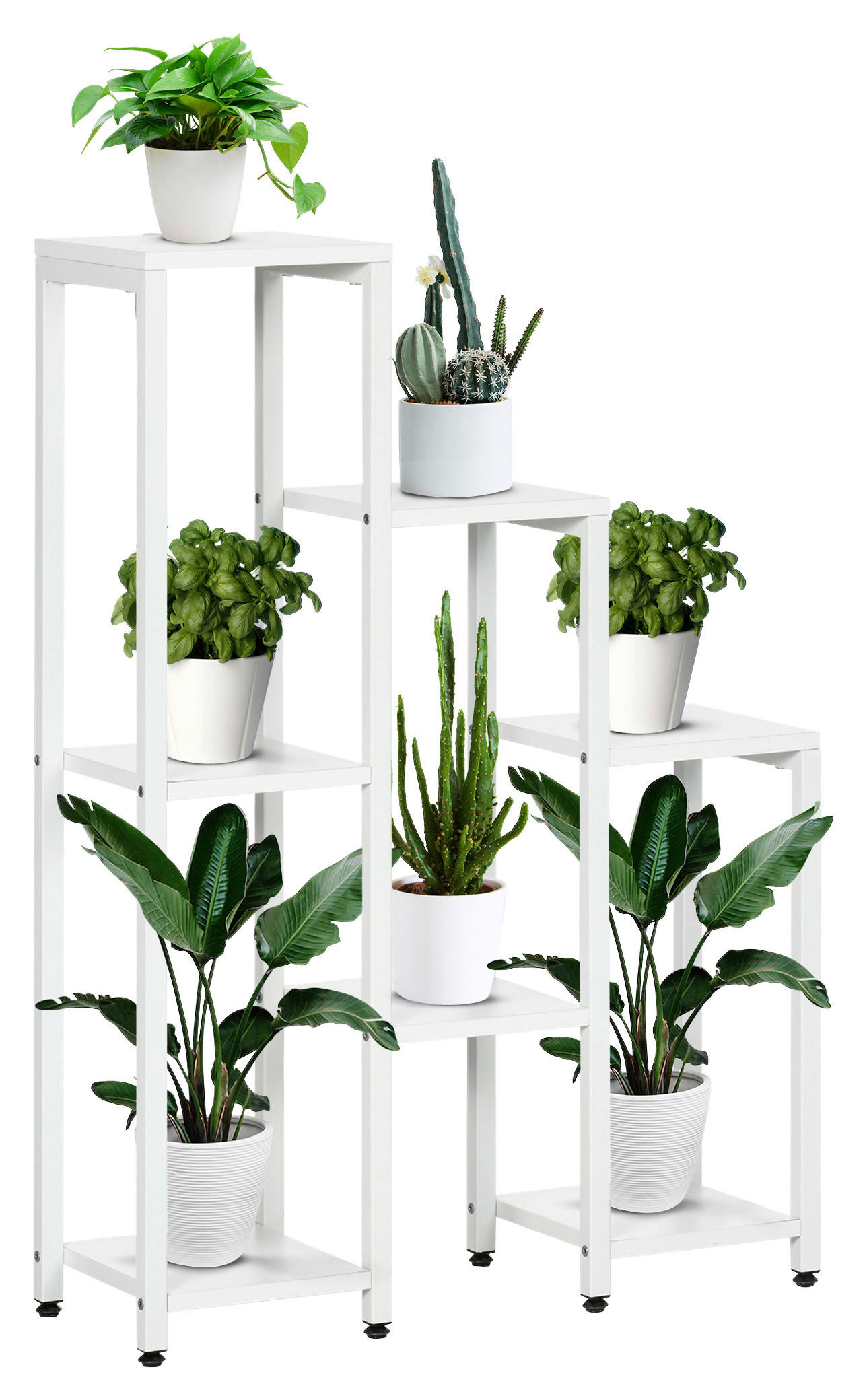 Outsunny Blumenständer weiß MDF B/H/L: ca. 23x95x65 cm Blumenständer - weiß (65,00/23,00/95,00cm) - Outsunny