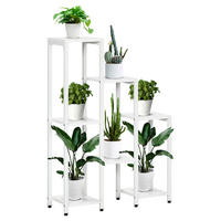 Outsunny Blumenständer weiß MDF B/H/L: ca. 23x95x65 cm Blumenständer - weiß (65,00/23,00/95,00cm) - Outsunny
