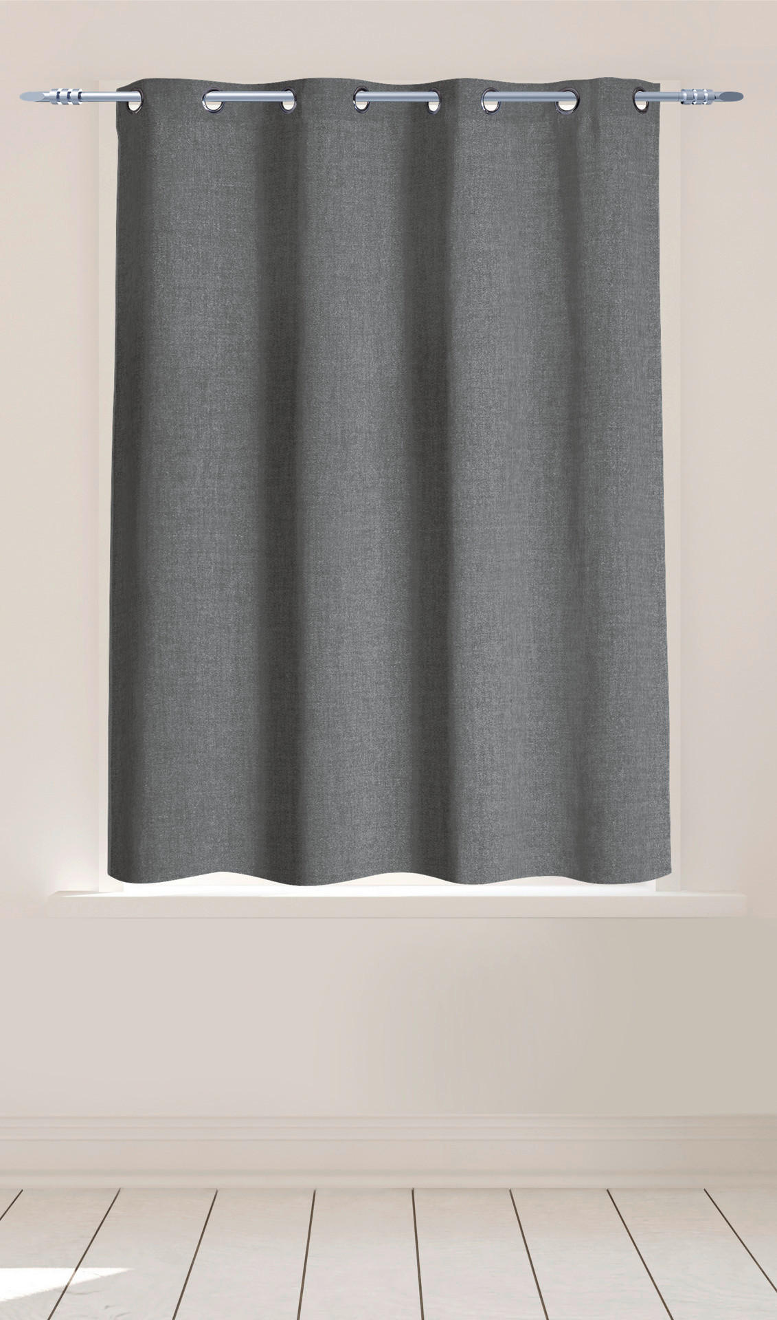 POCOline Ösenvorhang Cleo anthrazit B/L: ca. 140x175 cm Cleo - anthrazit (140,00/175,00cm) - POCOline