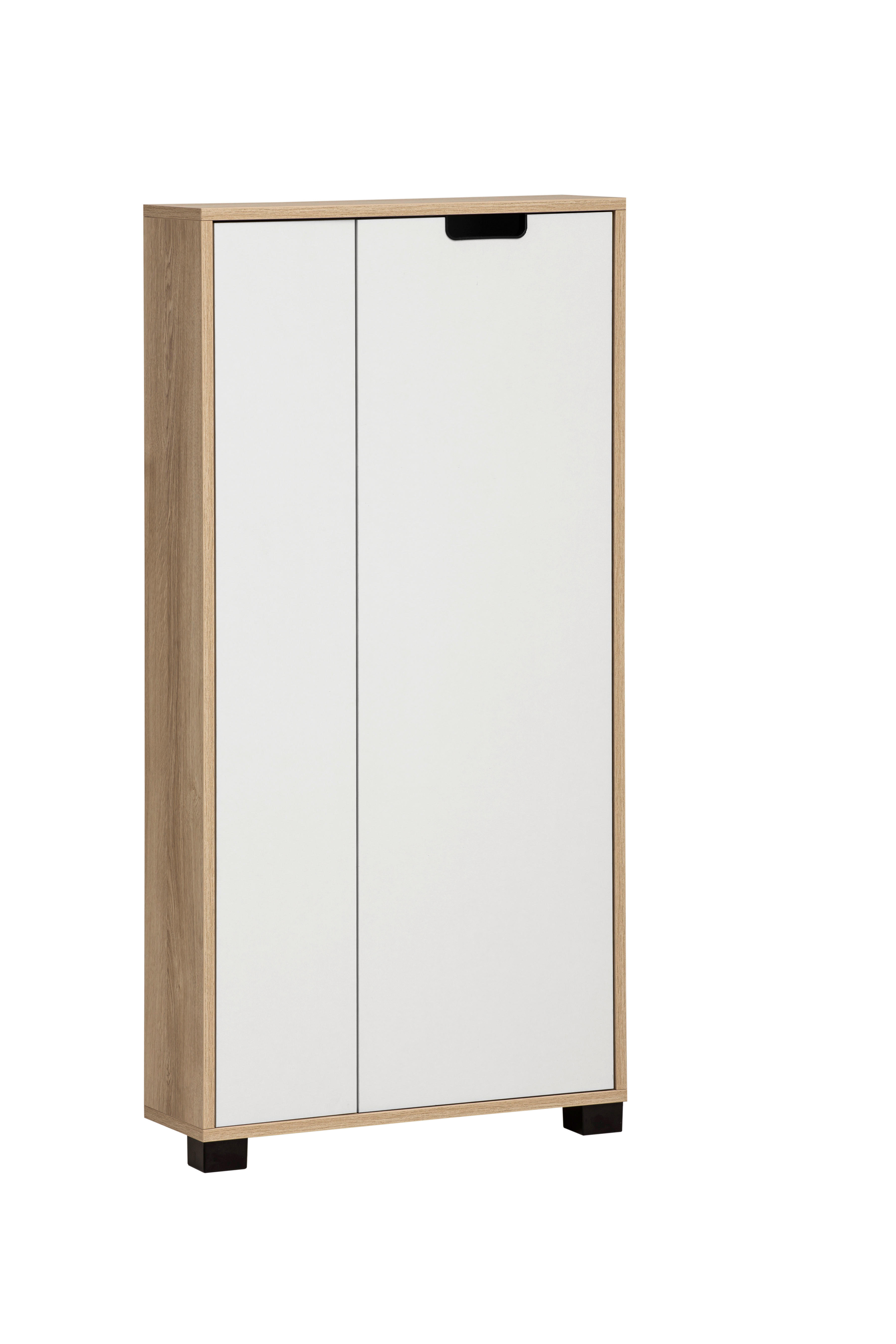 Highboard Emmik weiß matt Eiche Eiche weiß Nachbildung B/H/T: ca. 59,8x124x19,55 cm Emmik - Eiche/weiß (59,80/124,00/19,55cm) - Möbelpartner