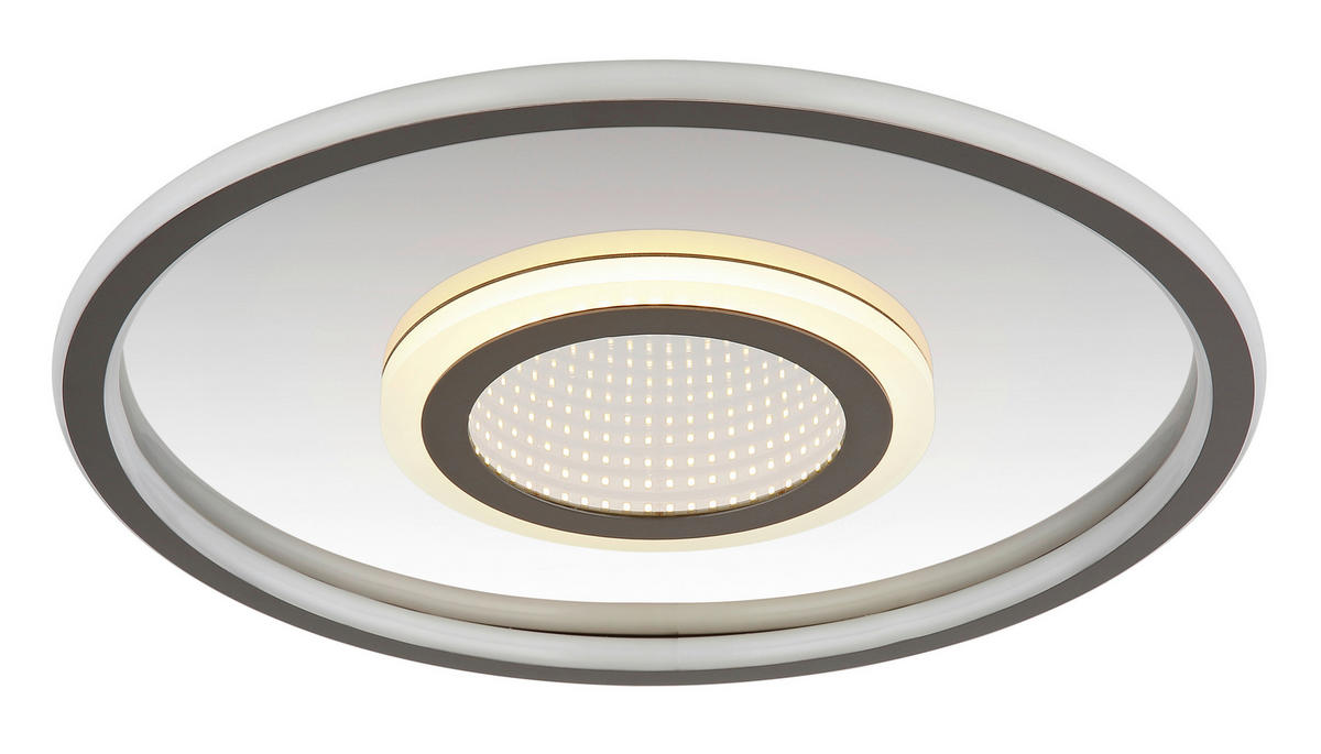 GLOBO LED-Deckenleuchte Chrom grau Edelstahl Metall Aluminium H/D: ca. 5x43,2 cm 1 Brennstellen CARA - Chrom/grau (43,20/5,00cm) - GLOBO