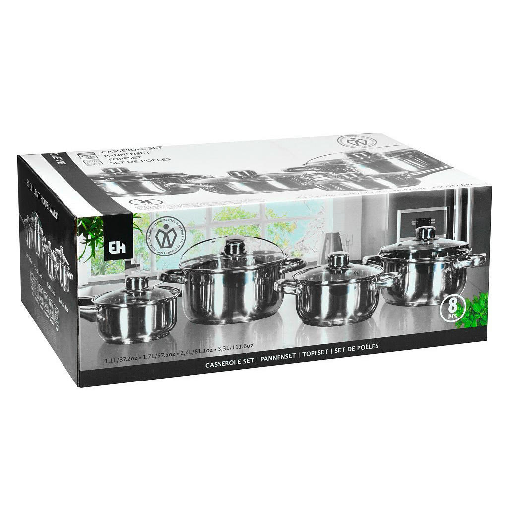 Thumbnail - Topfset silber Edelstahl 4 tlg.