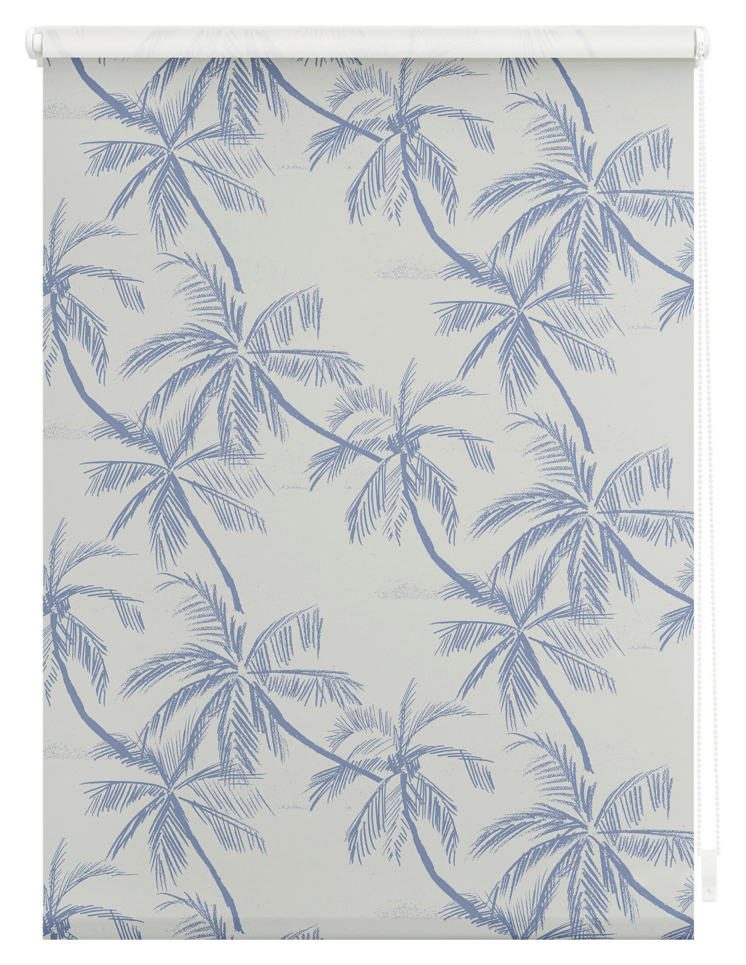 Thumbnail - LICHTBLICK Rollo Blueprint Palms blau B/L: ca. 60x150 cm