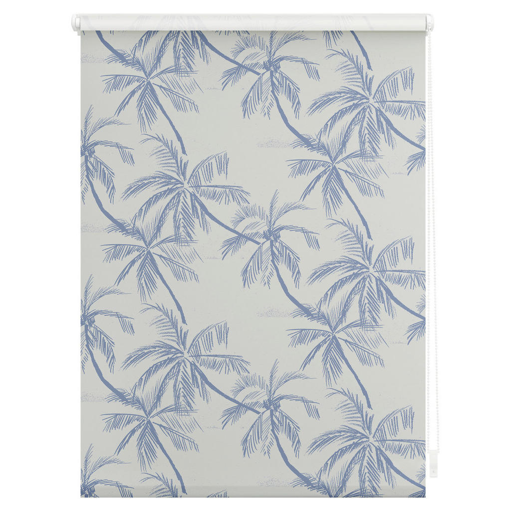 Thumbnail - Rollo Blueprint Palms blau B/L: ca. 90x150 cm